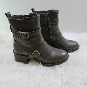 Elditas Olive Green Ankle Combat Boots